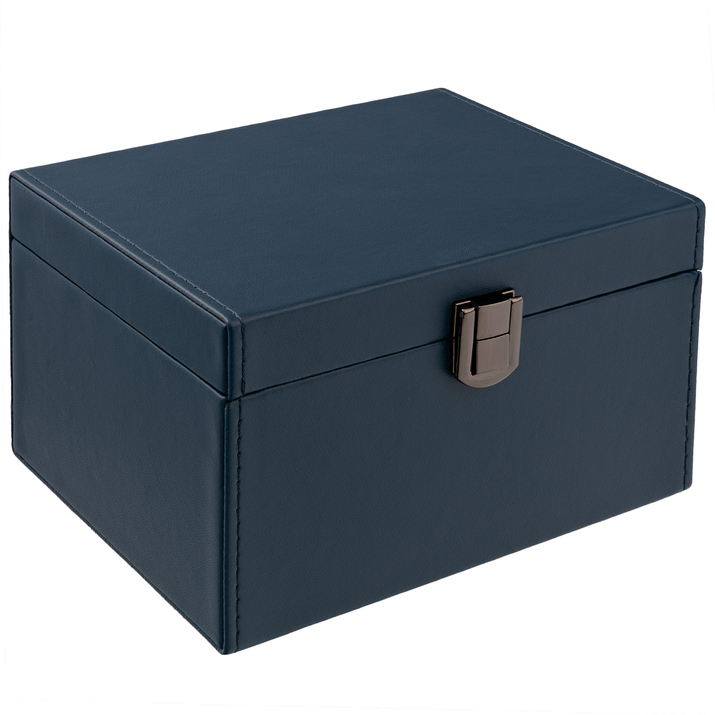 Pudełko Klatka Faradaya na kluczyki samochodowe Keyless (granatowy, czarne zapięcie)