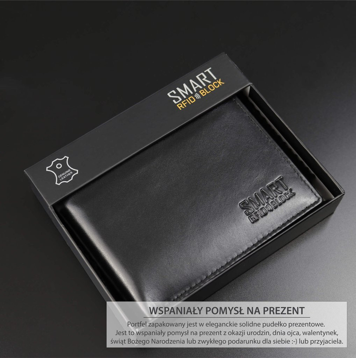 Młodzieżowy portfel antykradzieżowy 3w1 z ochroną RFID BLOCK (czarny)
