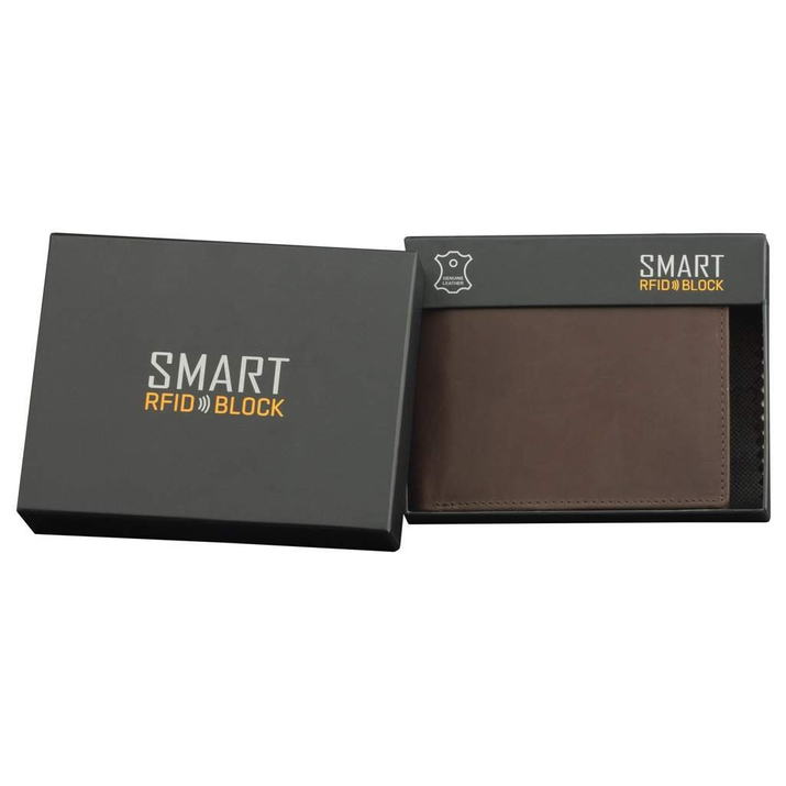 Portfel na karty SMART RFID BLOCK (brąz mat)
