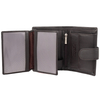 Portfel męski skórzany na karty i monety z ochroną RFID BLOCK (ciemny brąz)