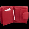 Skórzany damski  portfel z ochroną RFID (Czerwony)