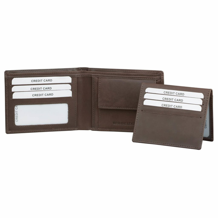 Antykradzieżowy portfel młodzieżowy 3w1 z ochroną RFID BLOCK (brąz)