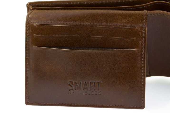 Portfel na karty SMART RFID BLOCK (brąz połysk)