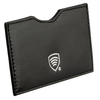 Etui ze skóry blokujące kartę płatniczą RFID ze srebrnym logo (Czarny)