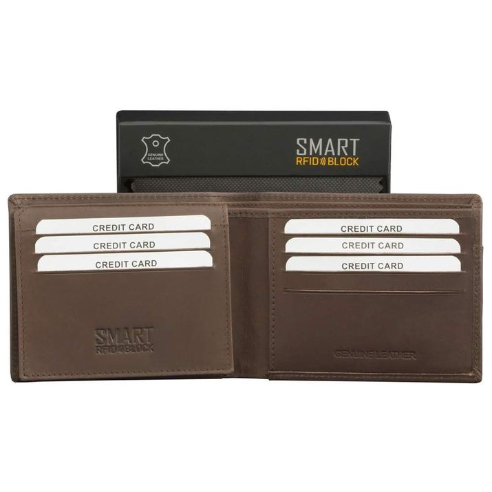 Portfel na karty SMART RFID BLOCK (brąz mat)