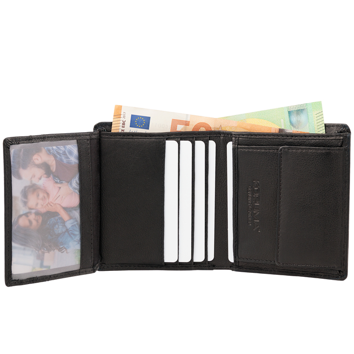 Mały Portfel młodzieżowy skórzany z ochroną RFID (czarny)