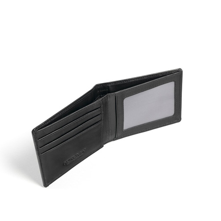 Cienki portfel męski skórzany typu SLIM (Czarny)