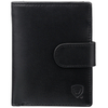 Pionowy portfel męski skórzany z zamkiem na monety oraz ochroną RFID (czarny)
