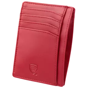 Skórzane etui na karty zbliżeniowe RFID do marynarki (Czerwony)