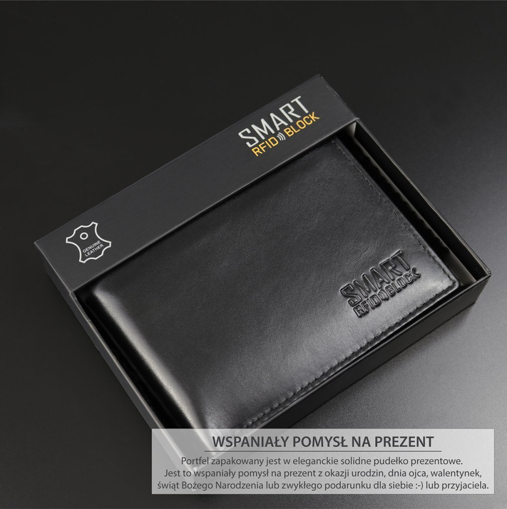 Młodzieżowy portfel antykradzieżowy 3w1 z ochroną RFID BLOCK (czarny)