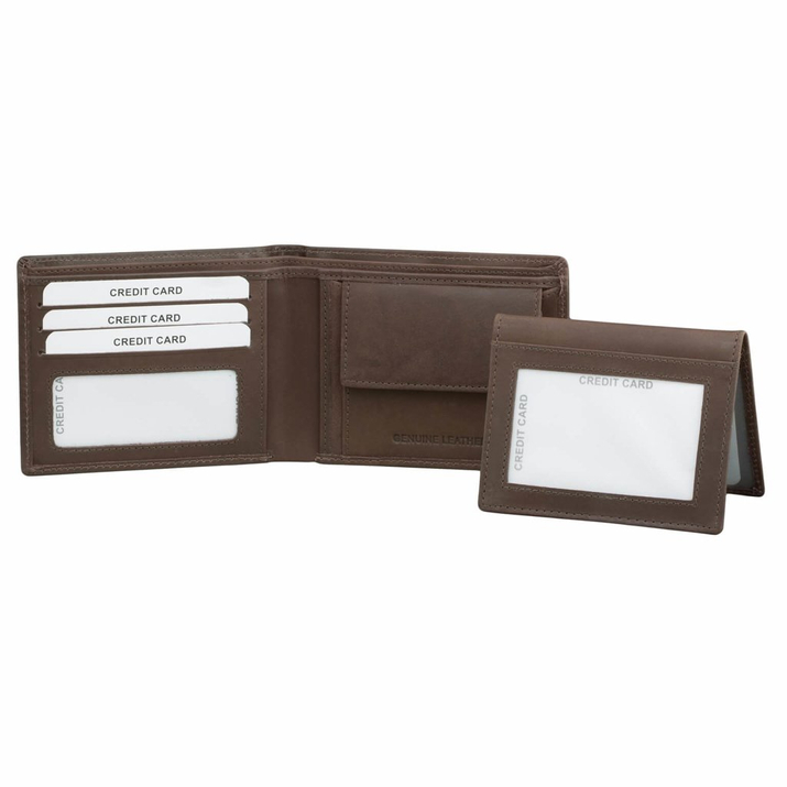 Antykradzieżowy portfel młodzieżowy 3w1 z ochroną RFID BLOCK (brąz)