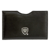 Etui ze skóry blokujące kartę płatniczą RFID ze srebrnym logo (Czarny)