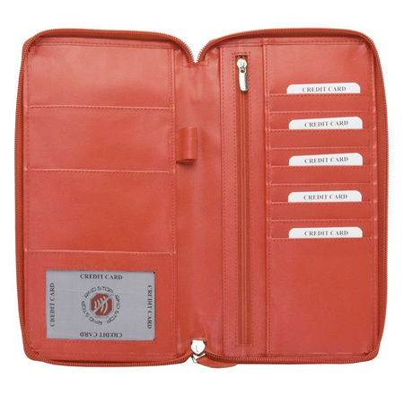 Organizer podróżny na karty bezstykowe oraz paszport biometryczny (Czerwony)