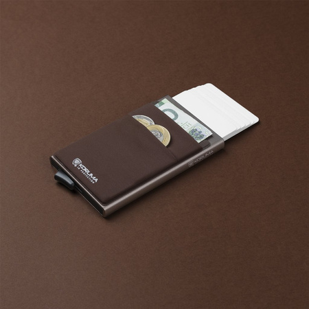Aluminiowy etui na karty z ochroną kart zbliżeniowych RFID (Brąz)