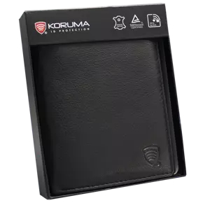 Portfel męski skórzany z ochroną RFID BLOCK (czarny)