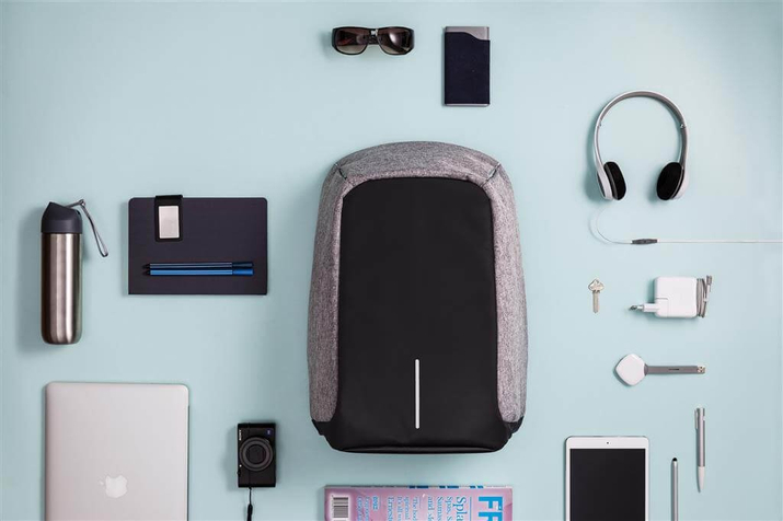 Plecak antykradzieżowy na laptopa oraz tablet Bobby XL (Szary-Czarny)