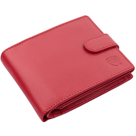 Portfel damski skórzany antykradzieżowy RFID (czerwony)