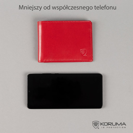 Cienki portfel damski skórzany typu SLIM (Czerwony)