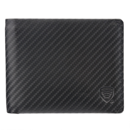 Cienki portfel męski skórzany typu SLIM (czarny, carbon)