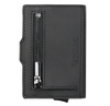 Portfel męski z kieszenią na bilon oraz aluminiowym etui z wysuwanymi kartami (czarny)