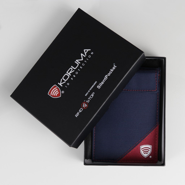 Ochrona keyless na kluczyk samochodowy - etui materiałowe (granatowy/bordowy)