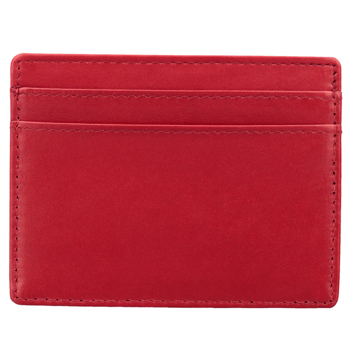 Skórzane damskie etui blokujące karty zbliżeniowe RFID (Czerwony)