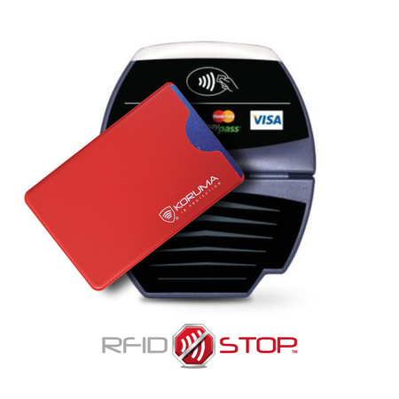 Plastikowe etui antykradzieżowe RFID na kartę debetową (czerwony)