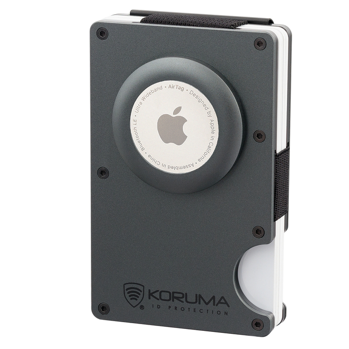 Aluminiowe etui na karty z miejscem na AirTag od Apple (ciemny szary)