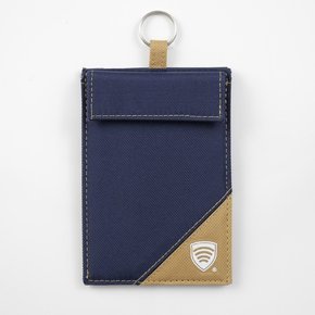 Etui antykradzieżowe na kluczyk keyless z materiału (granatowy/żółty)