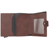 Portfel męski z kieszenią na bilon oraz aluminiowym etui z wysuwanymi kartami (ciemny brąz)