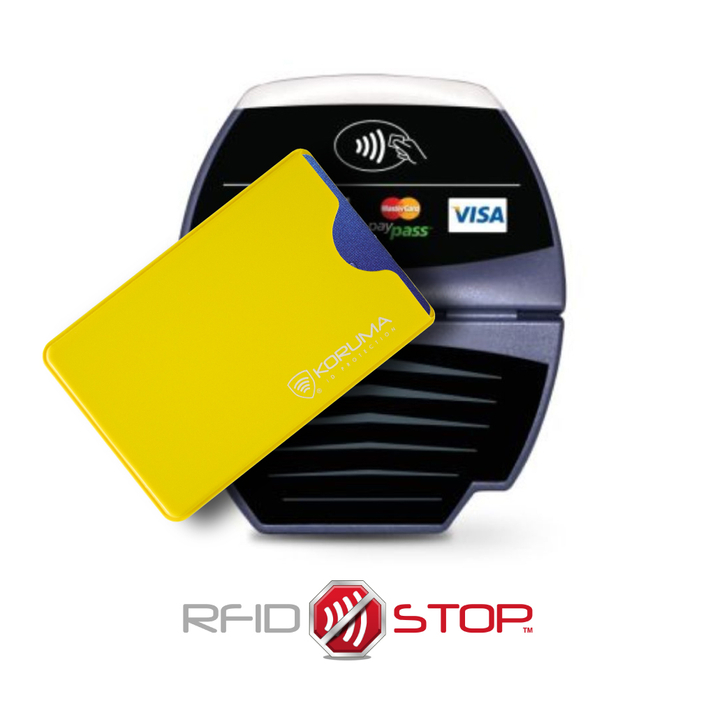 Plastikowe etui antykradzieżowe na kartę RFID (żółty)