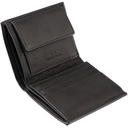 Mały młodzieżowy portfel skórzany z ochroną RFID (czarny)