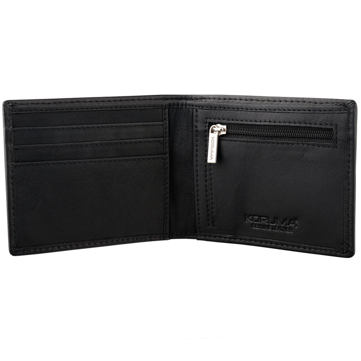 Cienki portfel męski skórzany typu SLIM (Czarny)