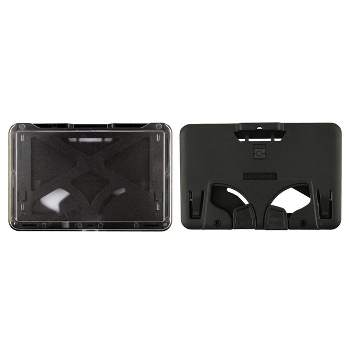 Holder na identyfikator - plastikowy, przezroczysty, do 3 kart, poziomy