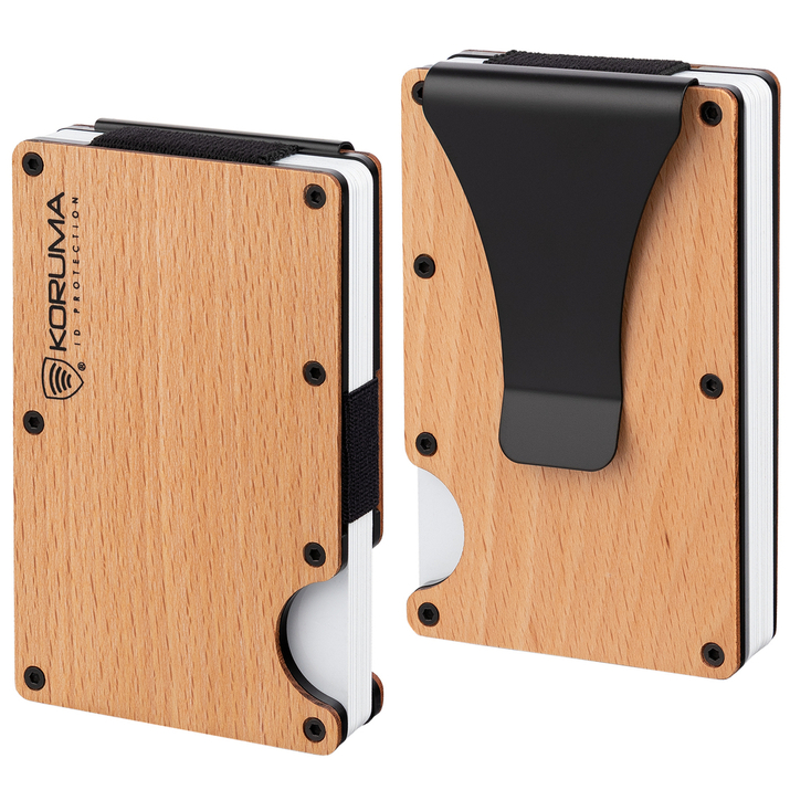 Aluminiowe etui antykradzieżowe na karty zbliżeniowe (buk)