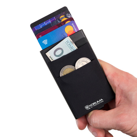 Aluminiowy portfel na karty z ochroną kart kredytowych RFID (czarny)