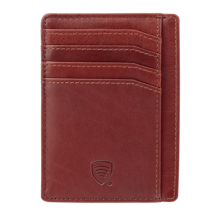 Skórzane etui na karty zbliżeniowe RFID do marynarki (Brąz)