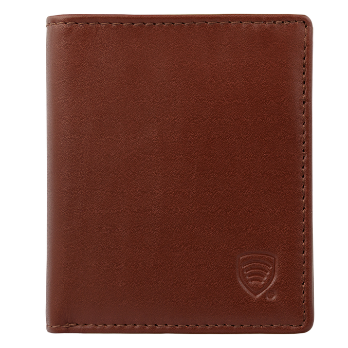 Bardzo mały portfel skórzany męski RFID BLOCK (brązowy)