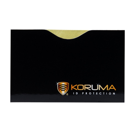  Etui na karty zbliżeniowe - Koruma (poziome, czarne, złote logo) zestaw 10szt.