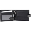 Zapinany portfel męski skórzany na karty zbliżeniowe i monety (czarny)
