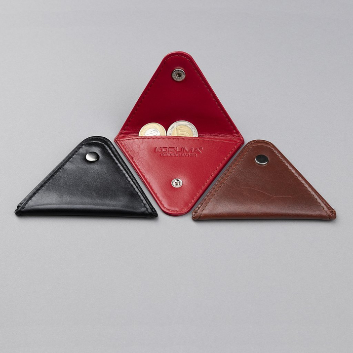 Bilonówka damska skórzana na monety (czerwony)