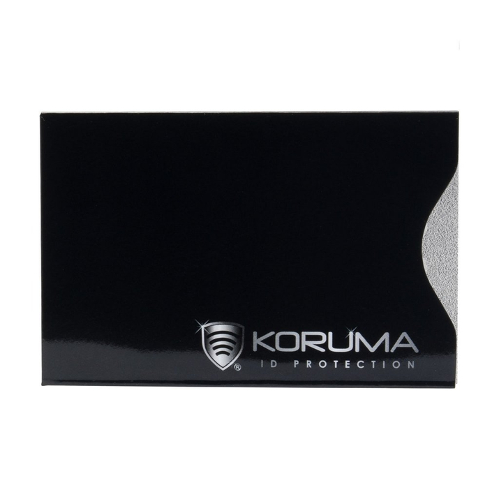 Etui na karty zbliżeniowe - Koruma (pionowe, czarne, srebrne logo) zestaw 5szt.