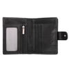 Pionowy portfel męski skórzany z zamkiem na monety oraz ochroną RFID (czarny)