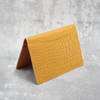 Cienki Skórzany portfel RFID na dowód rejestracyjny do marynarki (Żółty, Croco)