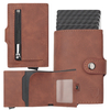 Portfel męski z kieszenią na bilon oraz aluminiowym etui z wysuwanymi kartami (jasny brąz)
