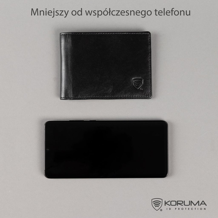 Cienki portfel męski skórzany typu SLIM (Czarny)