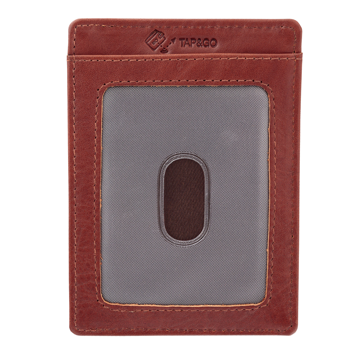 Skórzane etui na karty zbliżeniowe RFID do marynarki (Brąz)