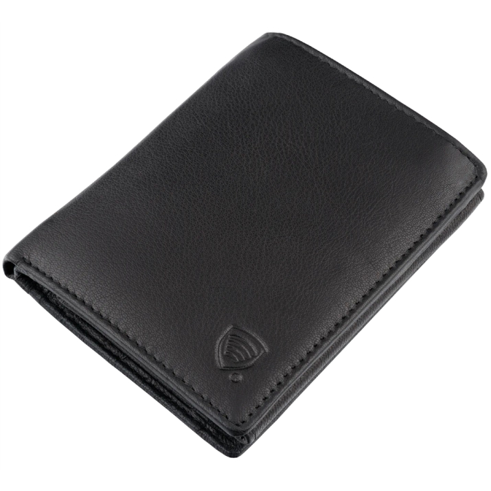 Portfel męski skórzany z ochroną RFID BLOCK (czarny)
