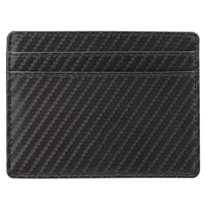 Etui skórzane blokujące karty zbliżeniowe RFID (czarny, carbon)