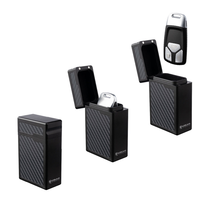 Aluminiowe etui na kluczyki samochodowe Keyless (czarny, carbon)